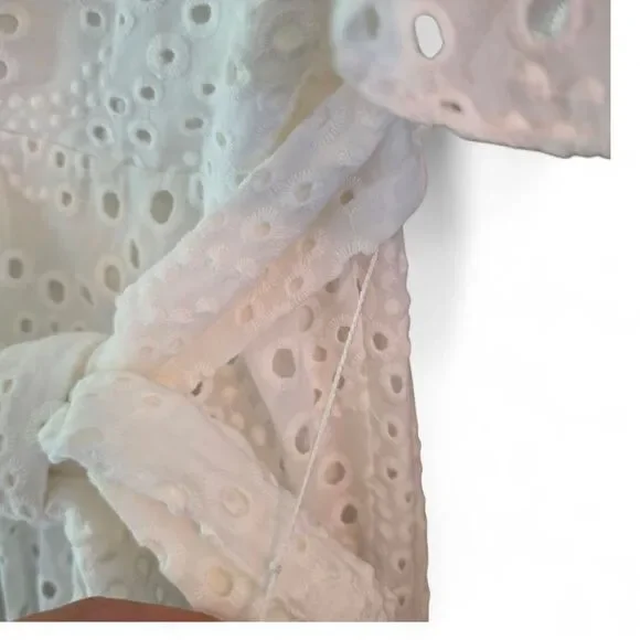 Zara White Wrap Midi Dress with Flutter Sleeves - Picture 5 of 11